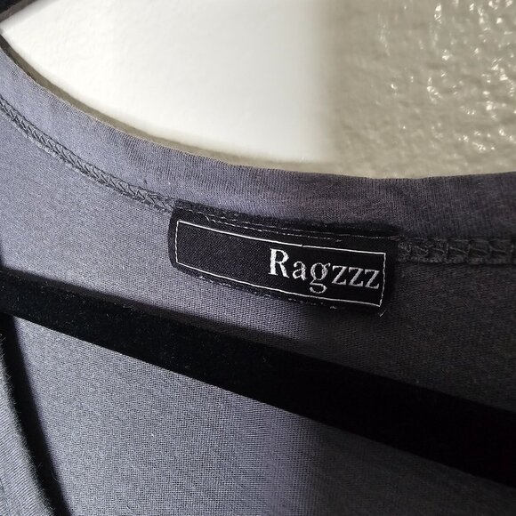 Y2K Ragzzz Size Large Grey Fitted Short Sleeve Tee Butterfly Graphic With Glitte - Picture 4 of 5